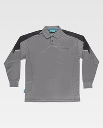 Polo combinado de manga larga Gris+Negro