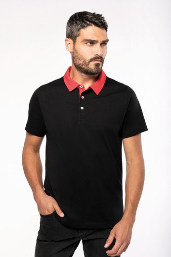 Polo en jersey bicolore pour homme