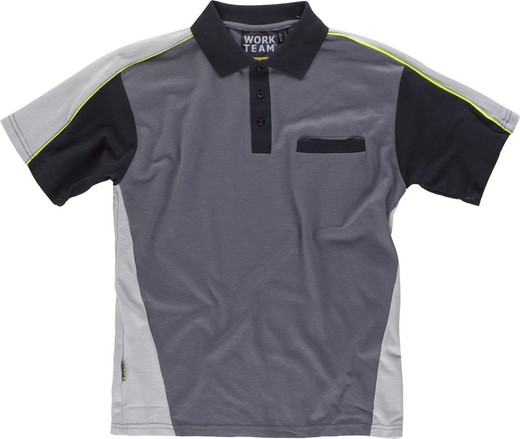Polo line 5 combined in 3 colors with reflective piping Dark Gray Light Gray Black