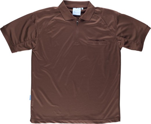Short-sleeved polo shirt 100% polyester Brown