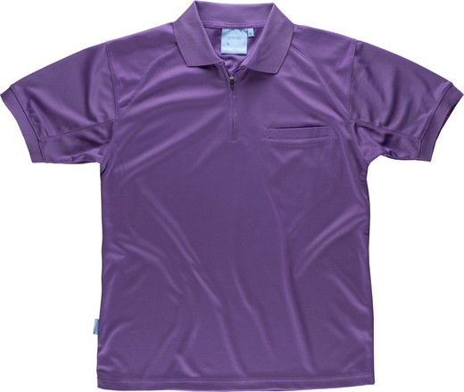 100% polyester purple short sleeve polo shirt