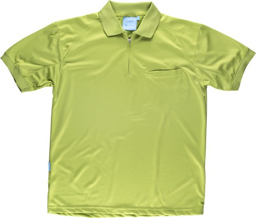 Green 100% polyester short sleeve polo shirt