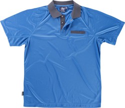 Short-sleeved elastic polo, combined Light Blue Gray