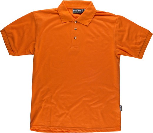 Short sleeve polo shirt without pocket Orange