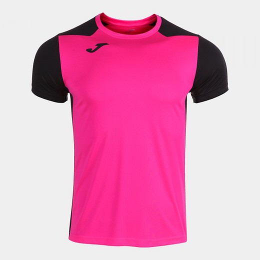 Record Ii Short Sleeve T-Shirt Fluor Pink Black