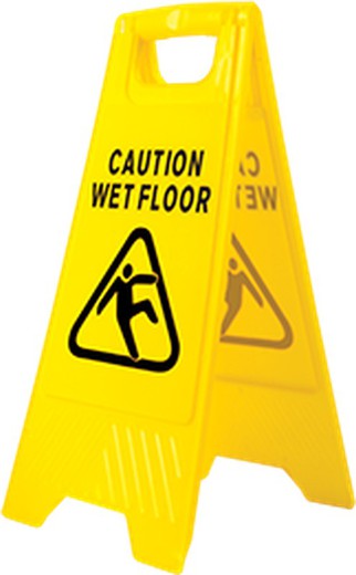 Señal de aviso de suelo mojado