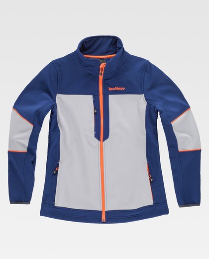 Softshell 96% Azulina+Gris Claro