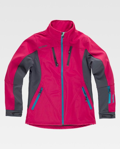 Softshell 96% Rosa Fucsia+Gris Oscuro