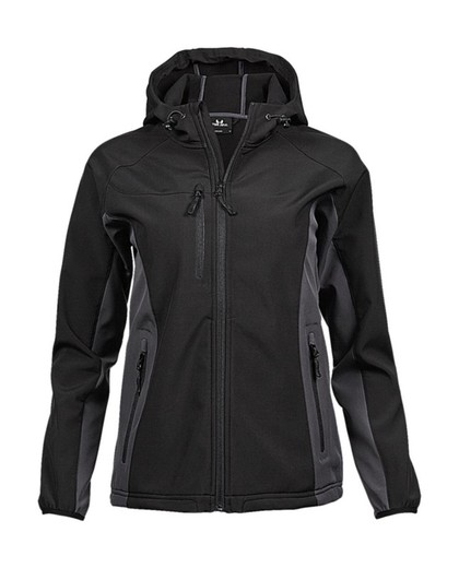 Softshell de capuz leve com desempenho feminino