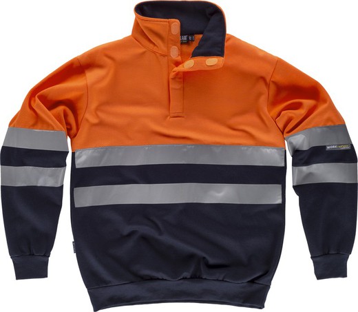 Combination High Visibility Sweatshirt Navy Orange AV