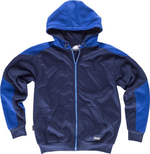 Felpa con cappuccio full zip con dettagli a contrasto Blu navy