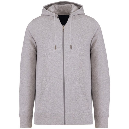 Felpa unisex con zip e cappuccio ecosostenibile in tessuto riciclato