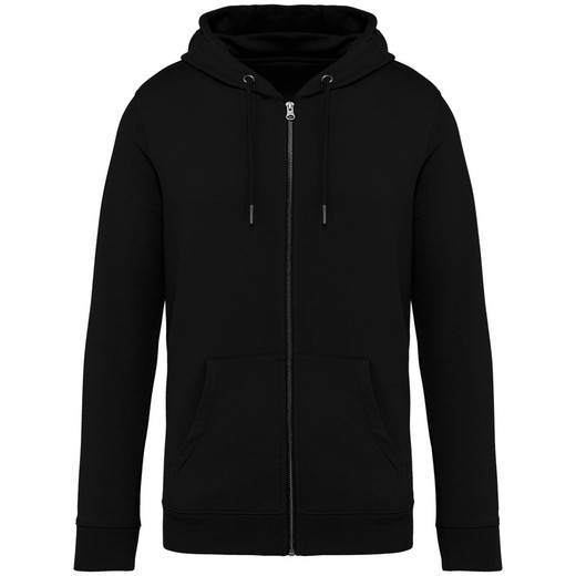 Eco-friendly unisex full zip hooded sweatshirt