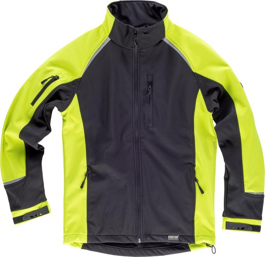 Workshell combined with reflective details, two-tone Black Yellow AV