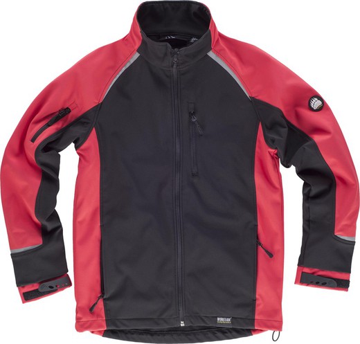 Workshell combined with reflective details, two-tone Black Red AV