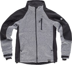 Workshell punto, combinada Gris Jaspeado / Negro