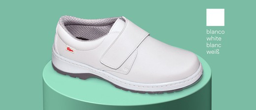 Zapato con cierre de velcro pala de microfibra Blanco