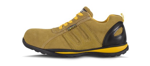 Sapato em camurça, sola de borracha, biqueira não metálica anti-impactos e palmilha têxtil anti-perfuração Amarelo