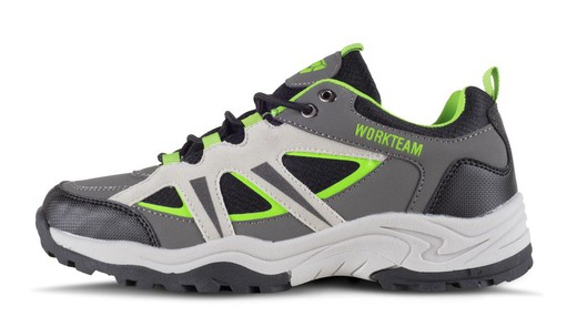 Zapato tipo trecking con cordones Tejidos Gris / Negro / Verde Flour