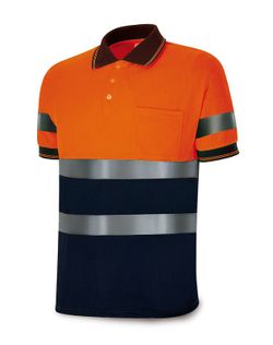 1288-POLFN/A POLO ALTA VISIBILIDAD AZUL MARINO/NARANJA FLUO