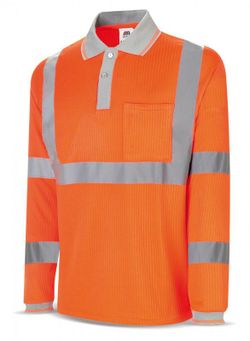 1288-POLFNML POLO ALTA VISIBILIDAD MANGA LARGA NARANJA FLUO