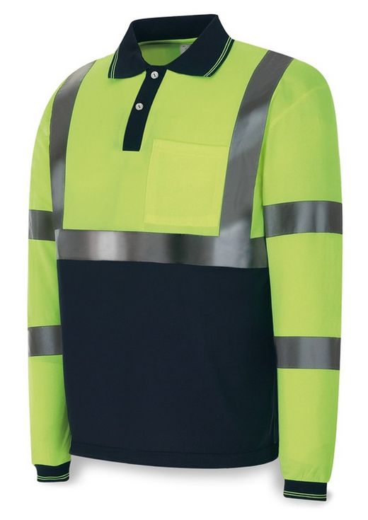 1288-POLFY/A ML POLO A/V MANGA LARGA AMARILLO FLUO AZUL