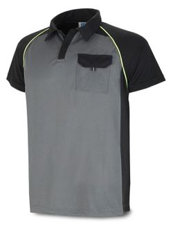 1288-POLGN POLO TECNICA GRIS NEGRO