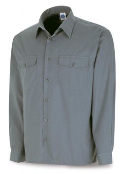 388-CGML CAMISA TERGAL GRIS M/LARGA