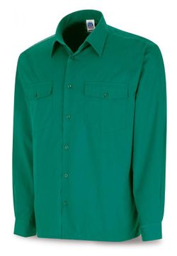 388-CVML CAMISA TERGAL VERDE M/LARGA