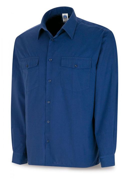 388-CXML CAMISA ALGODON AZULINA M/LARGA
