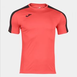 Academy Short Sleeve T-Shirt Fluor Coral-Black
