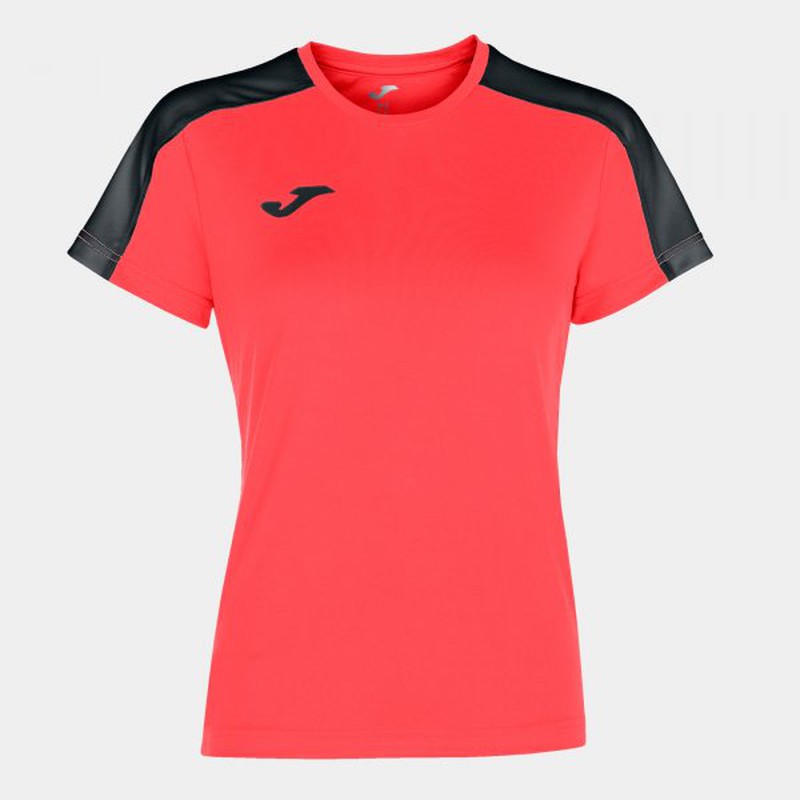 Academy Short Sleeve T-Shirt Fluor Coral-Black — Maxport Vestuario Laboral