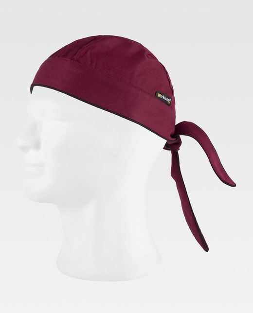 Glattes Bandana mit kontrastierenden Paspeln Maroon Black