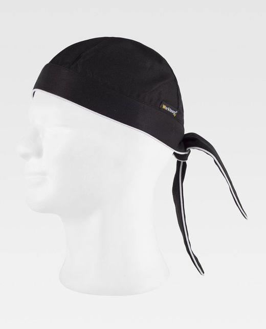 Bandana lisa con vivo a contraste Negro Blanco