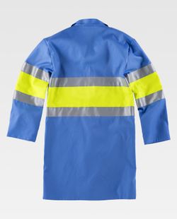 Bata combinada con alta visibilidad Celeste+Amarillo