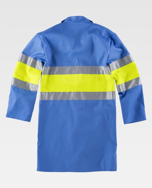 Bata combinada con alta visibilidad Celeste+Amarillo