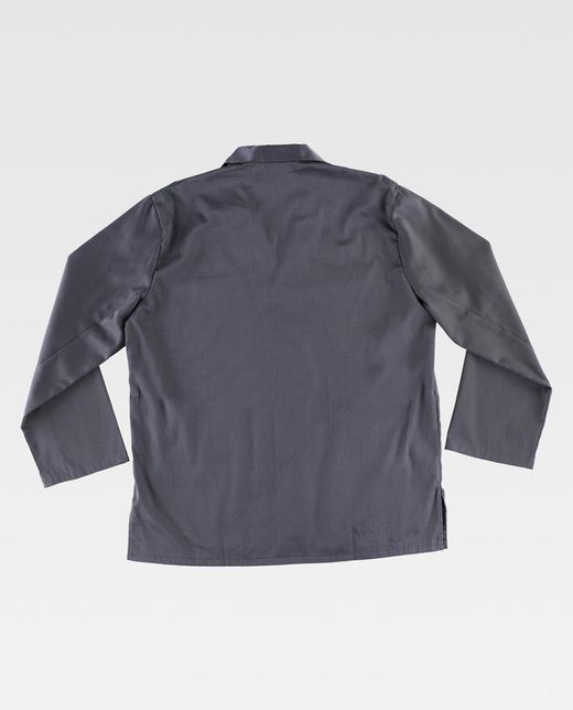 Kurze Jacke im Herrenstil, eine Tasche auf der Brust und zwei Seiten Grau