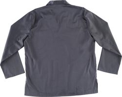 Kurze Jacke im Herrenstil, eine Tasche auf der Brust und zwei Seiten Grau