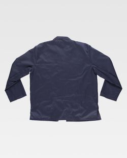 Kurze Jacke im Herrenstil, eine Tasche auf der Brust und zwei Seiten Navy
