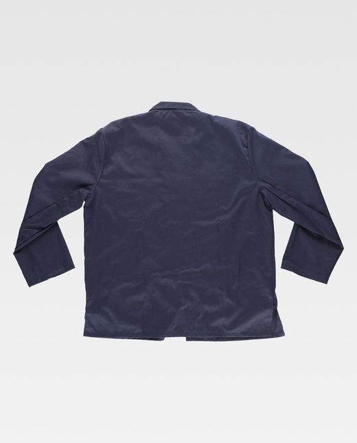 Kurze Jacke im Herrenstil, eine Tasche auf der Brust und zwei Seiten Navy