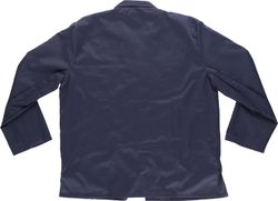 Kurze Jacke im Herrenstil, eine Tasche auf der Brust und zwei Seiten Navy