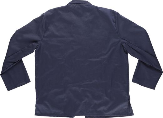 Kurze Jacke im Herrenstil, eine Tasche auf der Brust und zwei Seiten Navy