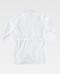 Herrengewand mit Knopfverschluss, Brusttasche und 2 Seiten 100% Cotton White