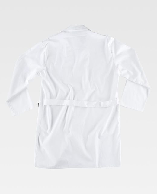 Herrengewand mit Knopfverschluss, Brusttasche und 2 Seiten 100% Cotton White