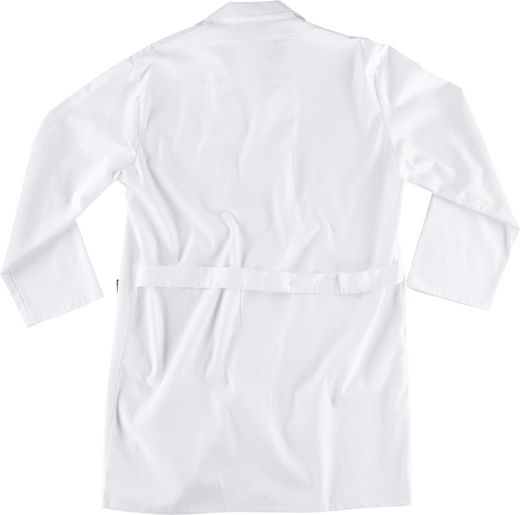 Herrengewand mit Knopfverschluss, Brusttasche und 2 Seiten 100% Cotton White