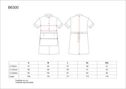 Peignoir à manches courtes avec boutons et un sac et tablier blanc court avec 2 poches Bleu clair Blanc