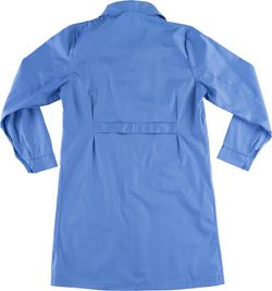 Damenkleid mit Knopfverschluss, Brusttasche und 2 Seiten Hellblau