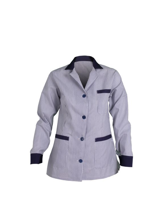 Bata Mujer Corta M/L Combi Vichy azulina r.a. XS