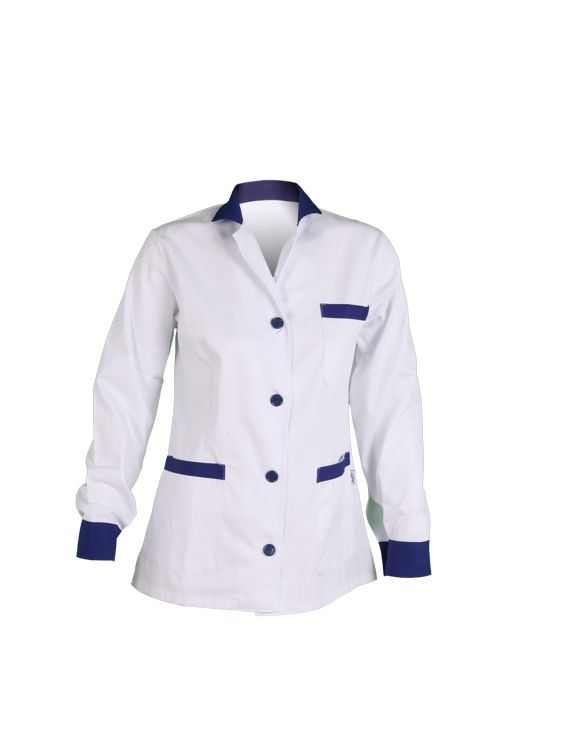 Bata Mujer Corta Sarga M/L Combi Azulina L