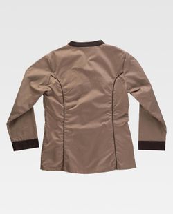 Damengewand mit kontrastierenden Verzierungen Beige Brown